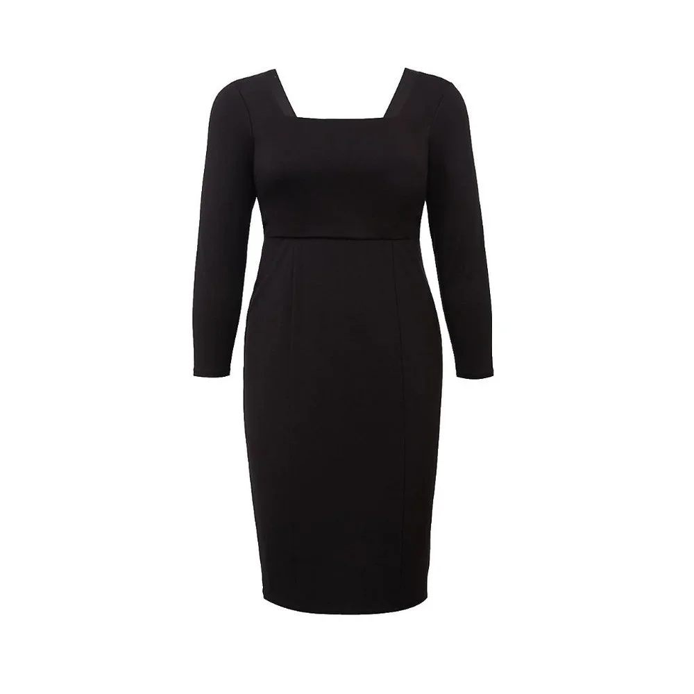 TORRID Black Premium Ponte Knit Bodycon Cocktail Dress sz 20 Women's Plus LBD - Picture 4 of 13